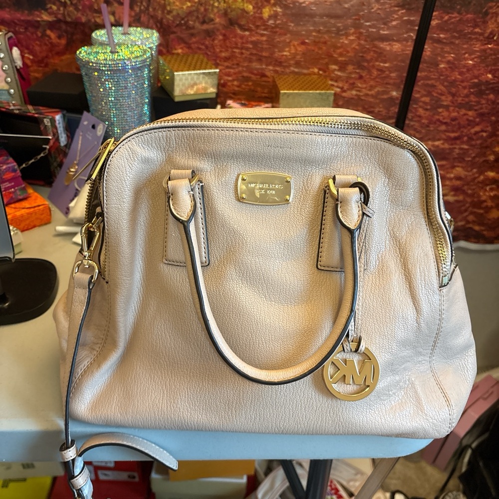 Michael Kors Beige Satchel Bag